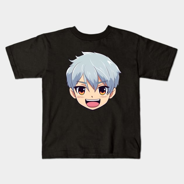 Happy Anime Face Emoji - Anime Shirt Kids T-Shirt by KAIGAME Art